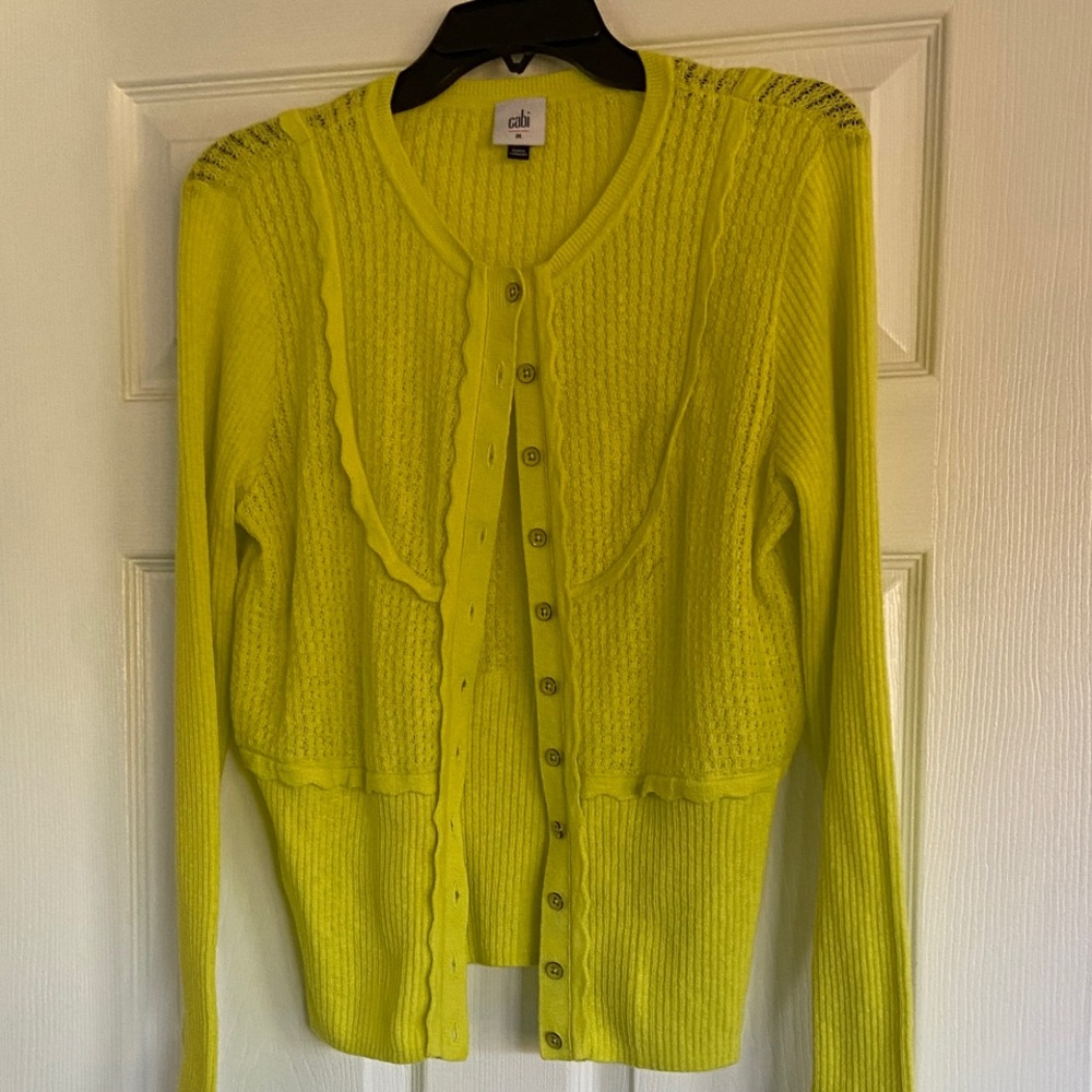 CAbi Vibrant Yellow Knit Cardigan